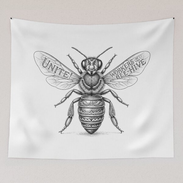 Item preview, Workers of the Bee Hive Unite graphic designed and sold by Owcomm.