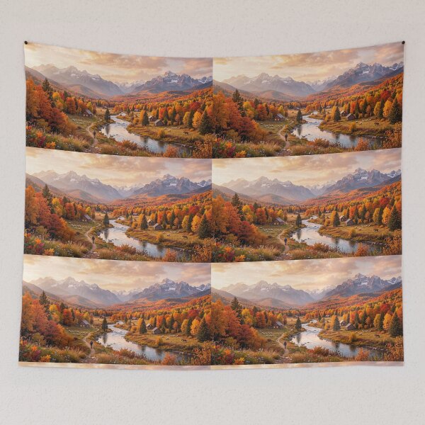 Item preview, Mountain River in Autumn Glory designed and sold by amusefullife.