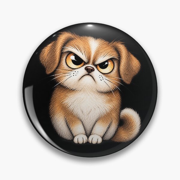 Item preview, Grumpy little dog with expressive eyes designed and sold by BigArt-ec.