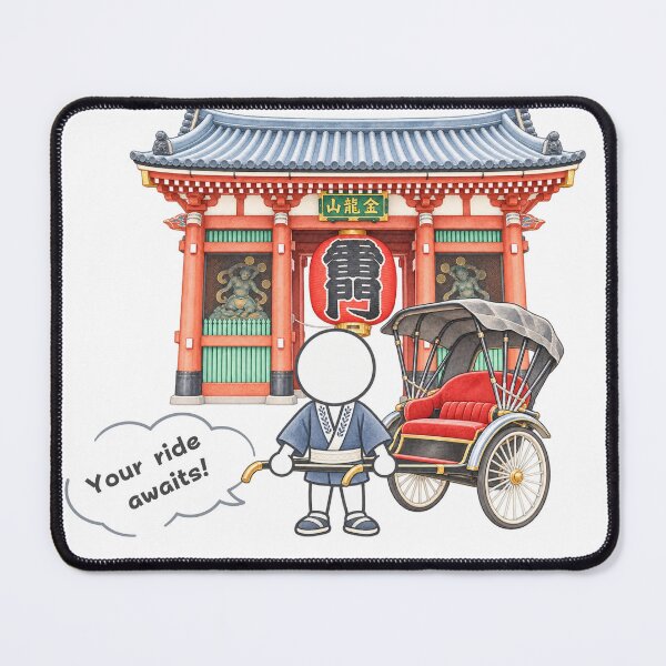 Item preview, Asakusa Kaminarimon Gate Rickshaw - Tokyo Jinrikisha Travel Pictogram designed and sold by japan-picto.