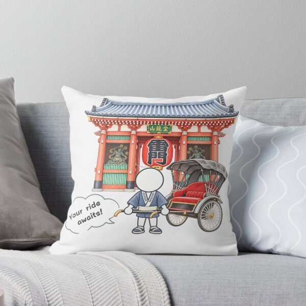 Item preview, Asakusa Kaminarimon Gate Rickshaw - Tokyo Jinrikisha Travel Pictogram designed and sold by japan-picto.