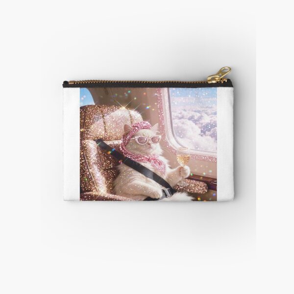 Item preview, Gato de lujo en las altas esferas: Aventura en jet privado con purpurina designed and sold by NostalgiaPop77.