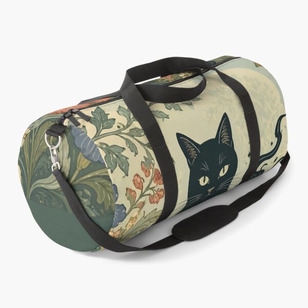 Item preview, Mystical Celestial Black Cat - Art Nouveau Botanical Garden Print designed and sold by AOCollections.