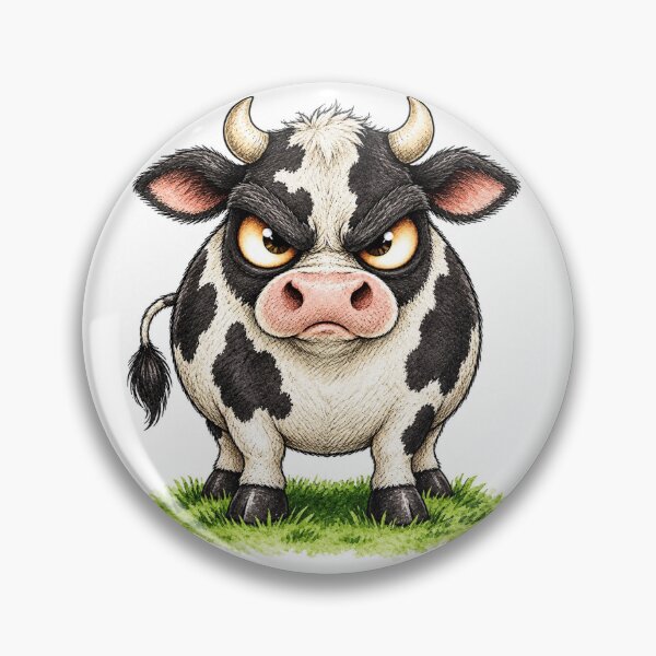 Item preview, Grumpy cow on the grass designed and sold by BigArt-ec.