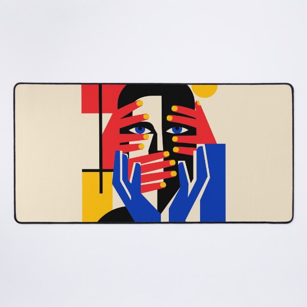 Item preview, Watching in Silence — Bauhaus Hands Over Face Portrait designed and sold by RamyGallery.