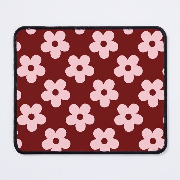 Item preview, Retro Mid Century Daisy Floral Pattern in Pink and Burgundy | Minimalist Floral Pattern in Deep Red and Soft Pink Gift for Her | Coquette Floral Preppy Gift for College Students designed and sold by VivaFy.