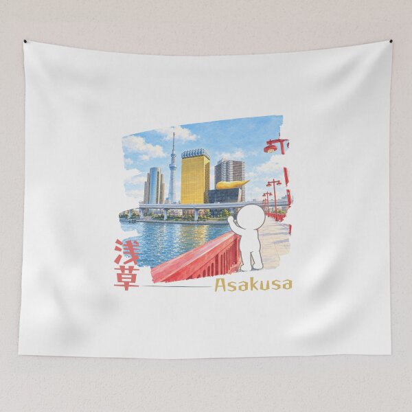 Item preview, Asakusa Tokyo Skyline Photography - Skytree Sumida River Pictogram designed and sold by japan-picto.