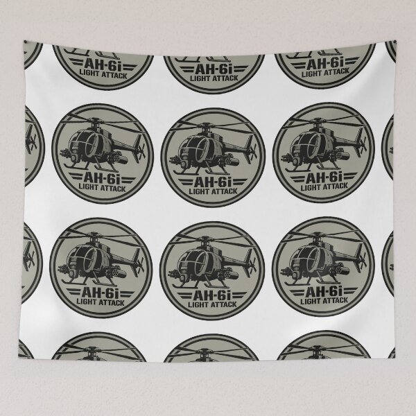 Item preview, AH-6i Chopper in Grey Round Military Badge  designed and sold by IRON WINGS /USAF.