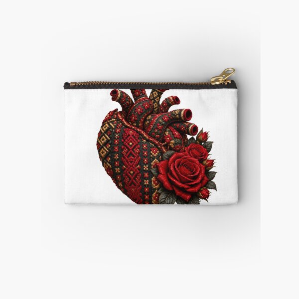 Item preview, Embroidered Heart with Crimson Roses designed and sold by DansCreations42.