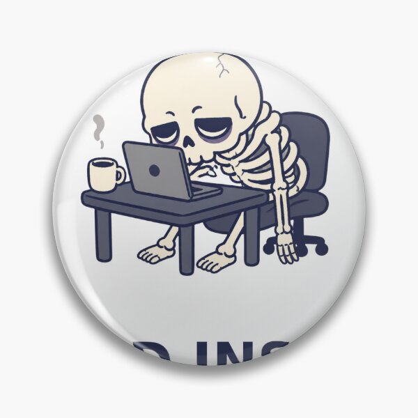 Item preview, Dead Inside Still On Deadline Funny Skeleton Office Sticker designed and sold by ryleemaxwell.