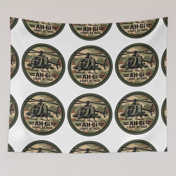 Item preview, AH-6i Chopper in Grey Round Military Badge  designed and sold by IRON WINGS /USAF.
