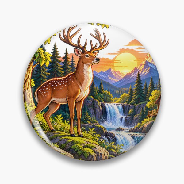 Item preview, Majestic Deer in Mountain Forest designed and sold by DOCHEC.