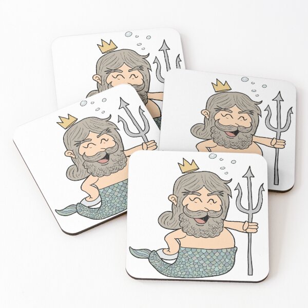 Item preview, Happy Merman Poseidon Cartoon designed and sold by AvriikoArts.