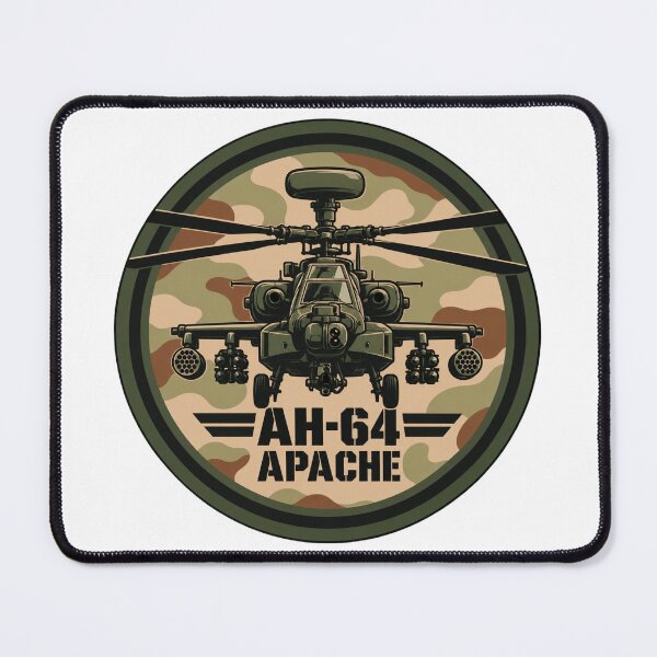 Item preview, Front view of ah 64 chopper in green army color round batch designed and sold by IRON WINGS /USAF.