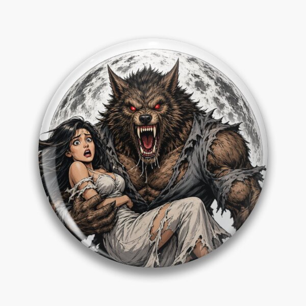 Item preview, Werewolf and Lady Retro Horror Synthwave designed and sold by JonelleTshirts.
