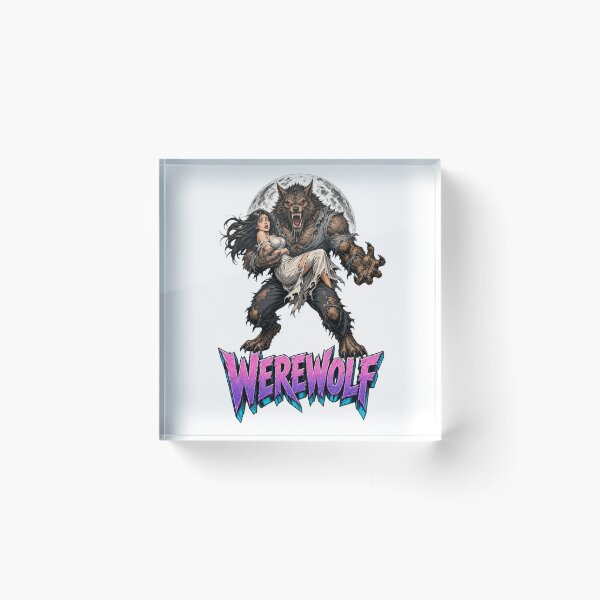 Item preview, Werewolf and Lady Retro Horror Synthwave designed and sold by JonelleTshirts.