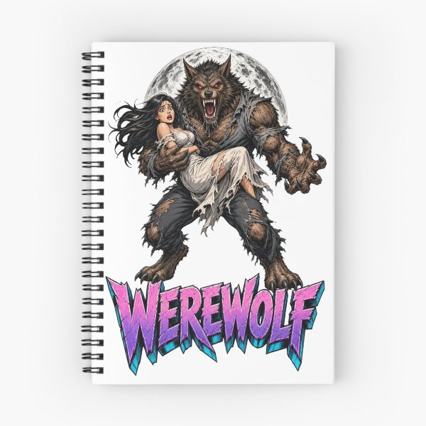 Item preview, Werewolf and Lady Retro Horror Synthwave designed and sold by JonelleTshirts.