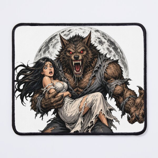 Item preview, Werewolf and Lady Retro Horror Synthwave designed and sold by JonelleTshirts.