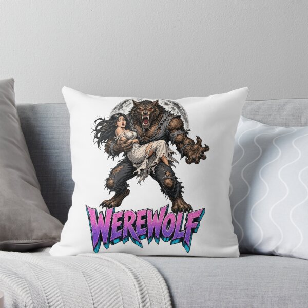 Item preview, Werewolf and Lady Retro Horror Synthwave designed and sold by JonelleTshirts.
