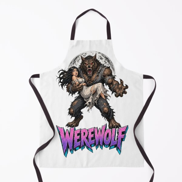 Item preview, Werewolf and Lady Retro Horror Synthwave designed and sold by JonelleTshirts.