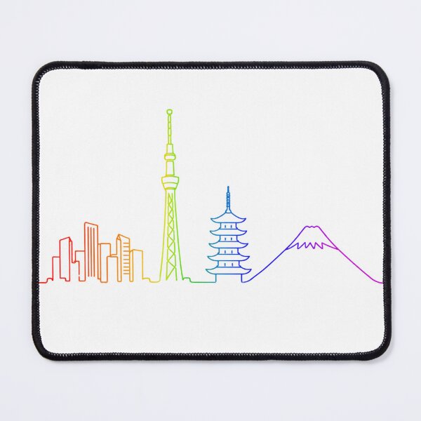 Item preview, Japan Skyline Rainbow Line Art - Tokyo Skytree & Mount Fuji Outline designed and sold by japan-picto.