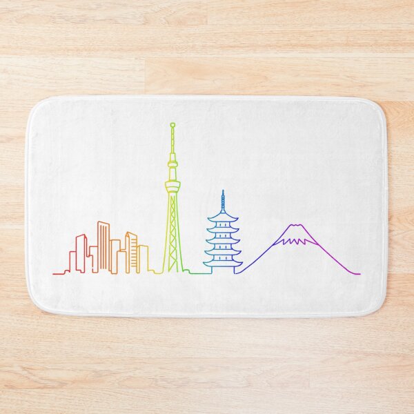 Item preview, Japan Skyline Rainbow Line Art - Tokyo Skytree & Mount Fuji Outline designed and sold by japan-picto.