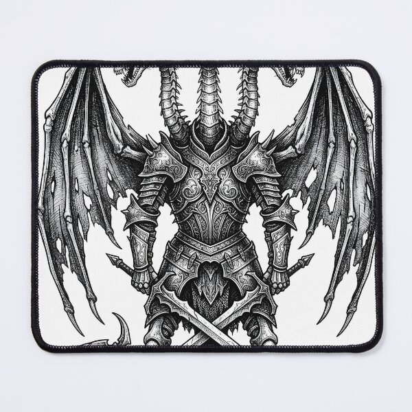 Item preview, Bone-Wing Hydra Knight - Scythe Tail Three-Headed Dragon Art designed and sold by DragonSerpent Ink.