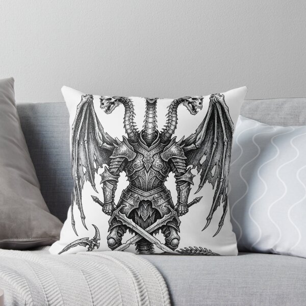 Item preview, Bone-Wing Hydra Knight - Scythe Tail Three-Headed Dragon Art designed and sold by DragonSerpent Ink.