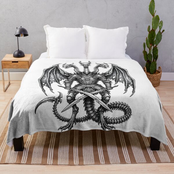 Item preview, Bone-Wing Hydra Knight - Scythe Tail Three-Headed Dragon Art designed and sold by DragonSerpent Ink.