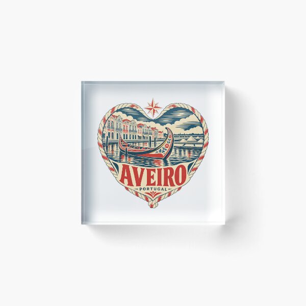 Item preview, Aveiro Portugal Travel Souvenir Nautical Woodcut Heart designed and sold by VisualArtsOasis.