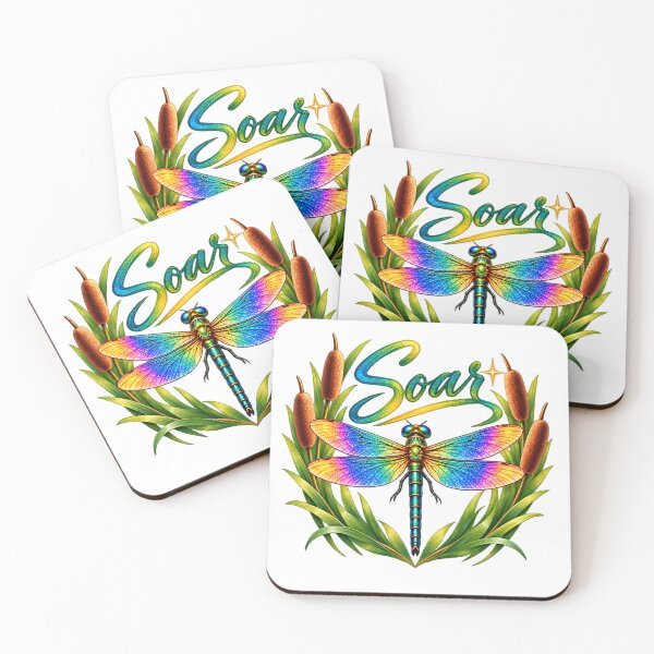 Item preview, Soar — Rainbow Dragonfly with Cattails designed and sold by Penbrook Farms.