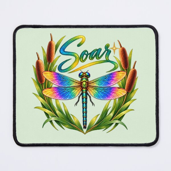 Item preview, Soar — Rainbow Dragonfly with Cattails designed and sold by Penbrook Farms.