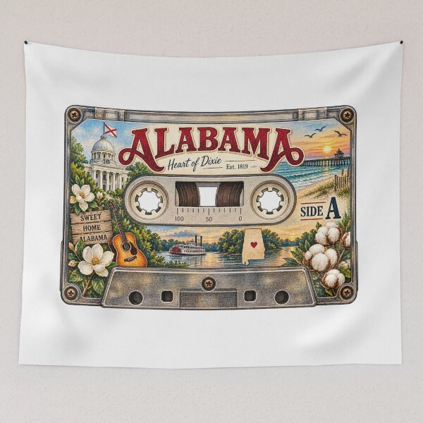 Item preview, Alabama Retro Cassette Tape designed and sold by Whimspired By Paxx.