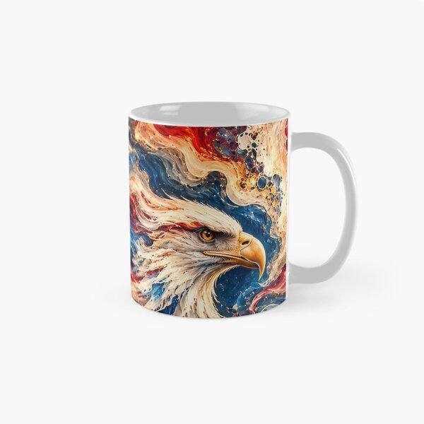 Item preview,  American Eagle Mountain Sunrise – Patriotic Red White & Blue Abstract Art designed and sold by AnimalAirtistry.