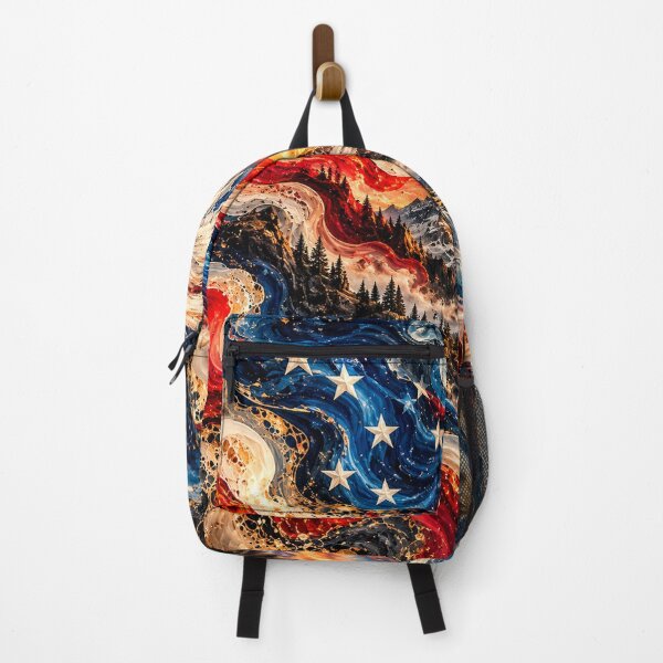 Item preview,  American Eagle Mountain Sunrise – Patriotic Red White & Blue Abstract Art designed and sold by AnimalAirtistry.