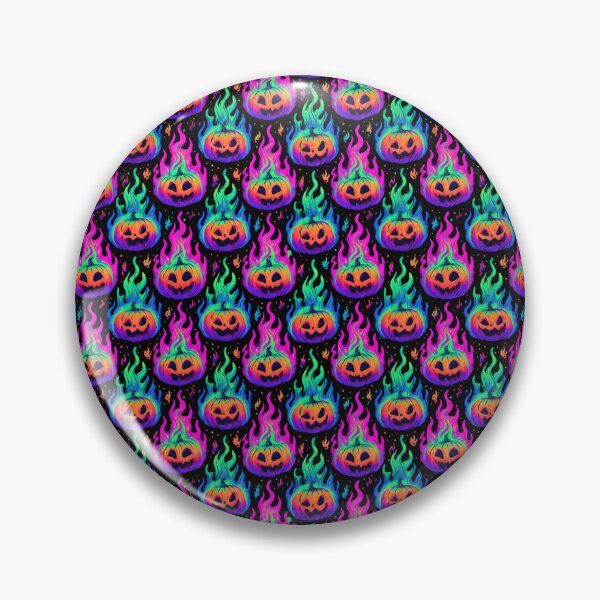 Item preview, Halloween Neon Flaming Pumpkin Pattern designed and sold by Derek Gillette.