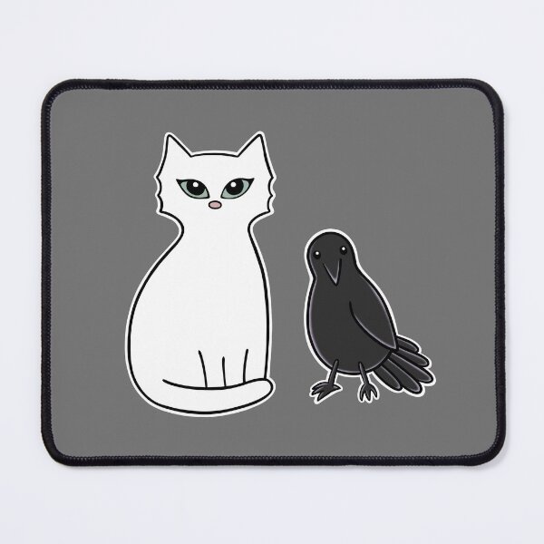 Item preview, White Cat & Black Crow Unlikely Friends Halloween designed and sold by Sollomio.