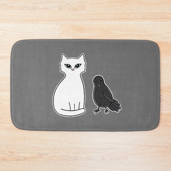 Item preview, White Cat & Black Crow Unlikely Friends Halloween designed and sold by Sollomio.