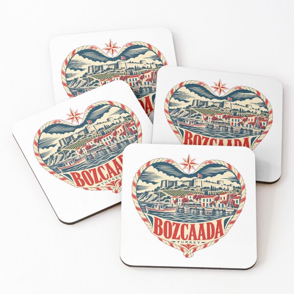 Item preview, Bozcaada Turkey Travel Souvenir Nautical Woodcut Heart designed and sold by VisualArtsOasis.
