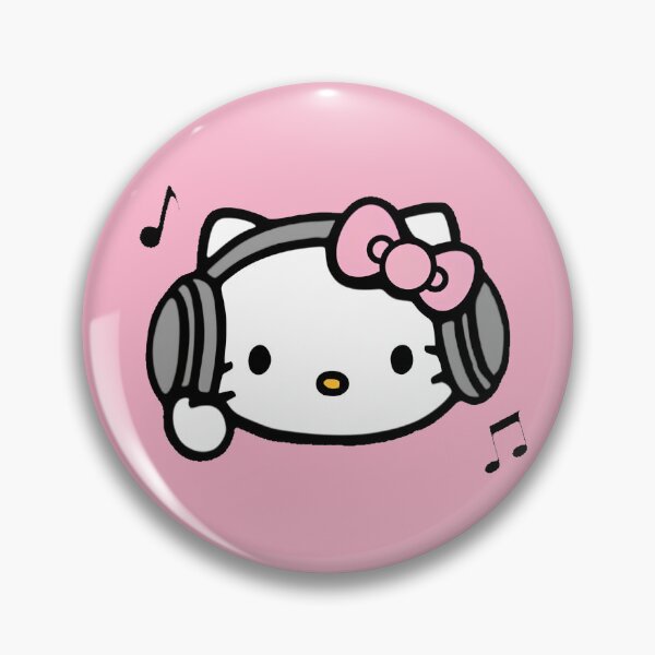 Item preview, Pink Hello Kitty with Headphones designed and sold by iloveyourcupid.