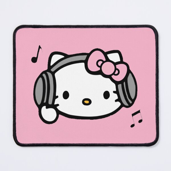 Item preview, Pink Hello Kitty with Headphones designed and sold by iloveyourcupid.
