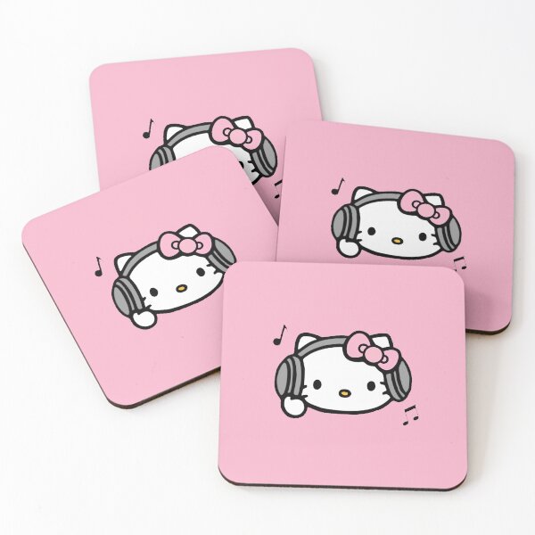 Item preview, Pink Hello Kitty with Headphones designed and sold by iloveyourcupid.