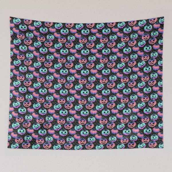 Item preview, Halloween Purple and Blue Neon Pumpkin Pattern designed and sold by Derek Gillette.