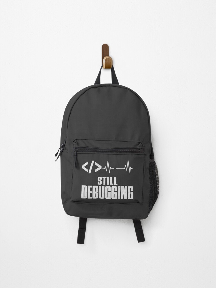 Thumbnail 1 of 3, Backpack, Still Debugging Code designed and sold by fadilow.