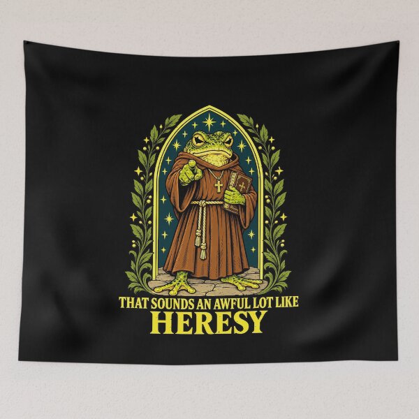 Item preview, That Sounds An Awful Lot Like Heresy Religious Frog designed and sold by elderberry.