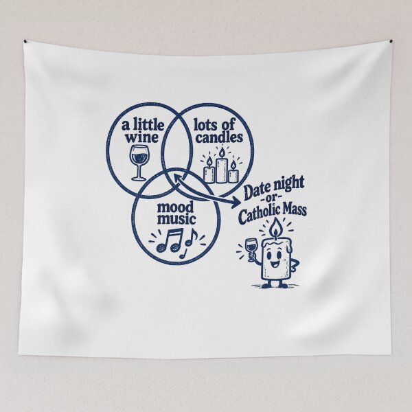 Item preview, Date Night Or Catholic Mass Wine Candles Humor designed and sold by elderberry.