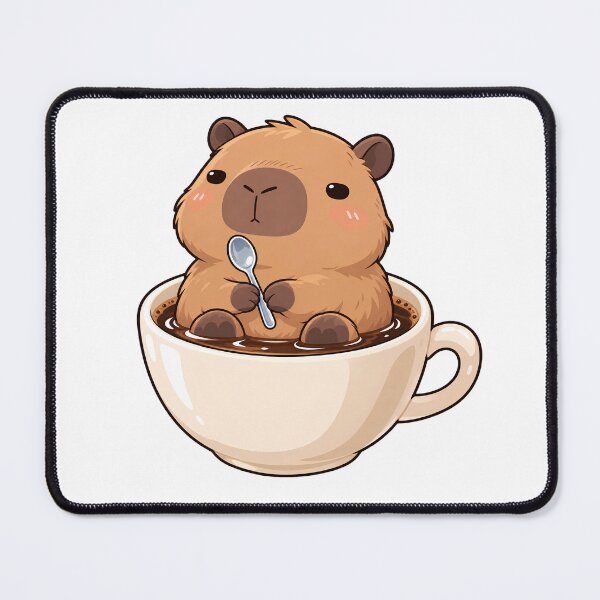 Item preview, Confused Capybara in a Coffee Cup – Cute Kawaii Animal designed and sold by Oddly Tiny Zoo.