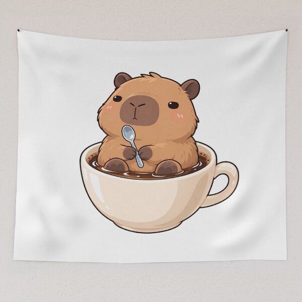 Artikelvorschau, Verwirrtes Wasserschwein in einer Kaffeetasse – Niedliches Kawaii-Tier entworfen und verkauft von VelvetArchives.