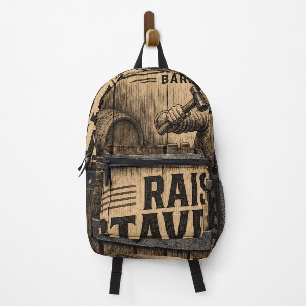 Item preview, Raise The Staves Tight Cooper Barrel Raising Day Woodcut designed and sold by BoosterShop.