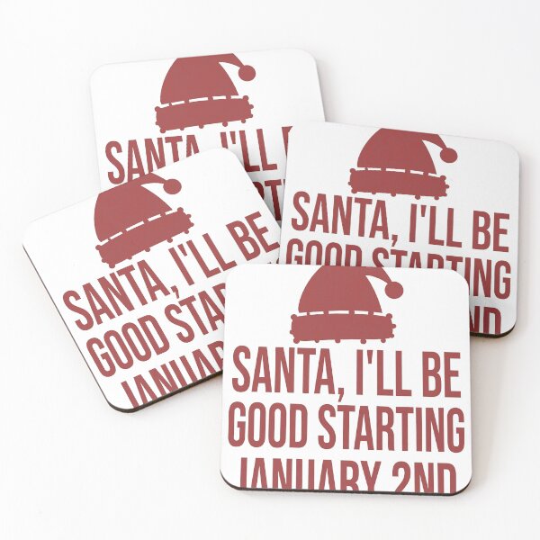 Item preview, Santa I'll Be Good Starting January 2nd Funny Christmas Shirt designed and sold by KERK Art and Design.